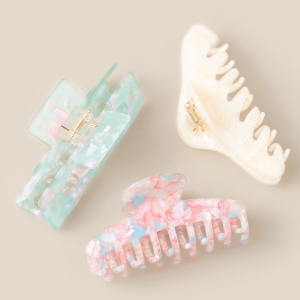 3 Piece Assorted Shapes Hair Claw Set