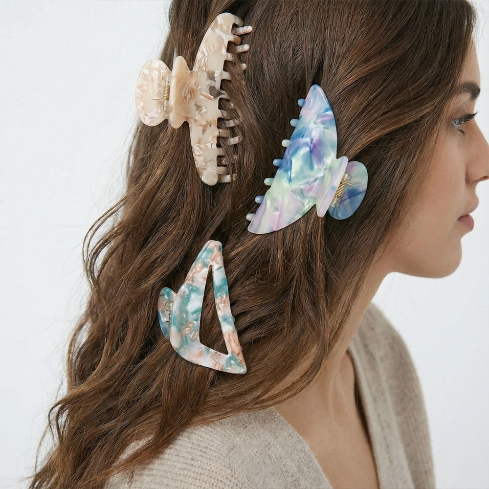 Assorted Shapes 3 Piece Hair Claw Set