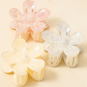 3Pc Large Vibrant Splatter Flower Hair Claw