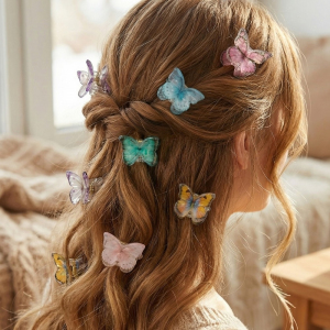 Twelve Piece Assorted Butterfly Mini Hair Clips