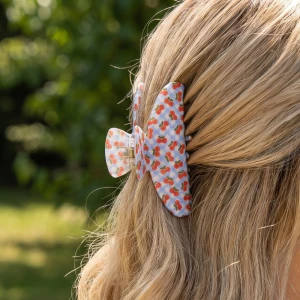 Printed Pattern Claw Hair Clip 3 Piece Set