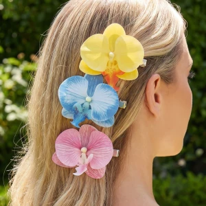 Orchid Flower Hair Clip Set