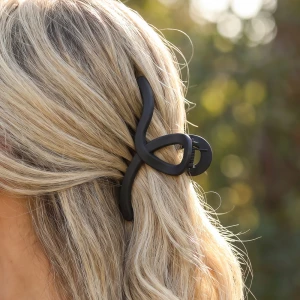 Matte Ribbon Loop Swirl Claw Clip