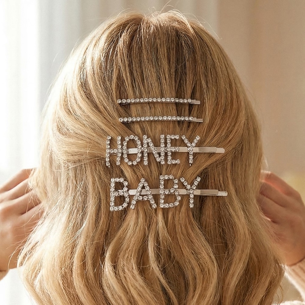 Rhinestone Honey Baby Hairpin Set
