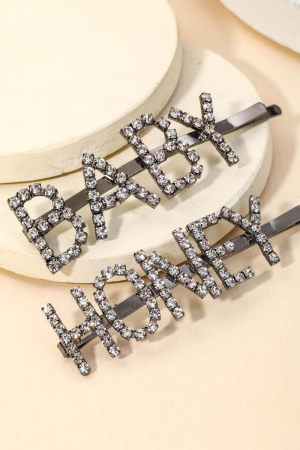 Rhinestone Honey Baby Hairpin Set