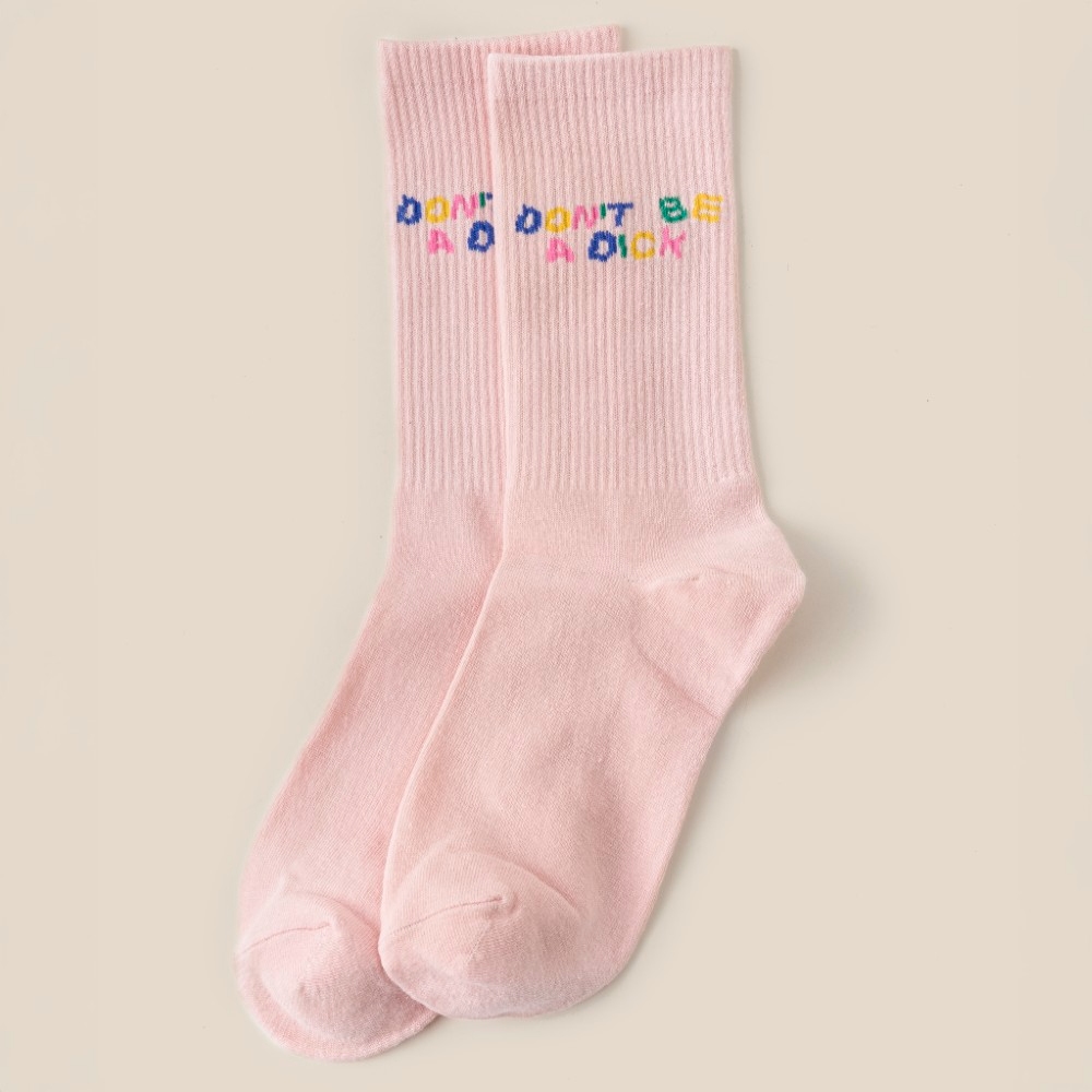Don't Be A Dick Pink Long Socks