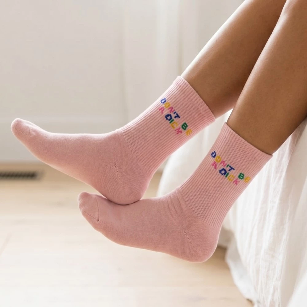 Don't Be A Dick Pink Long Socks