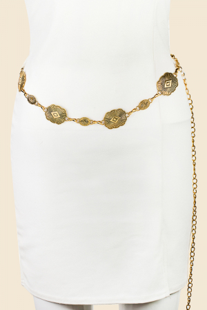 Ornate Western Concho Chain Belt