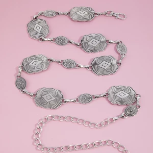 Engraved Concho Medallion Chain Belt