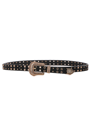 Engraved Metallic Buckle Belt