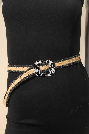 Boho Braided Square Buckle Fashion Belt