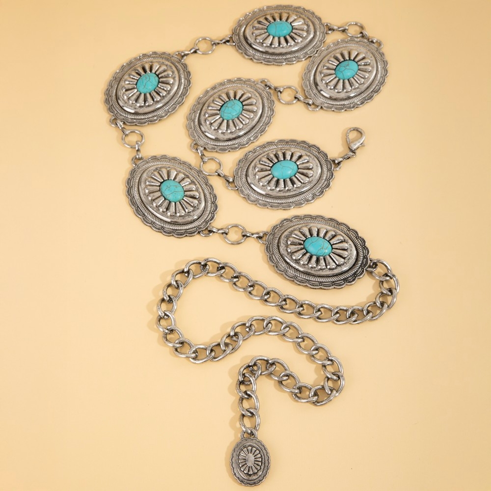 Ornate Single Stud Hoop Chain Belt