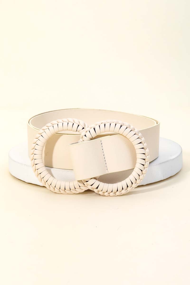 Vegan Leather Double Ring Belt