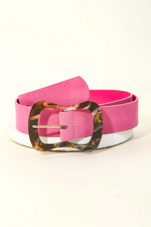 Acetate Abstract Velvet Buckle Belt