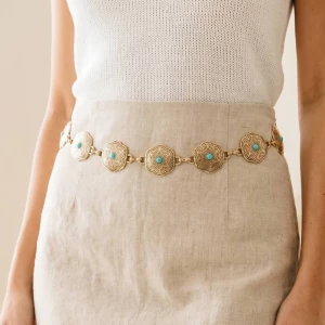 Floral Disc Western Chain Belt