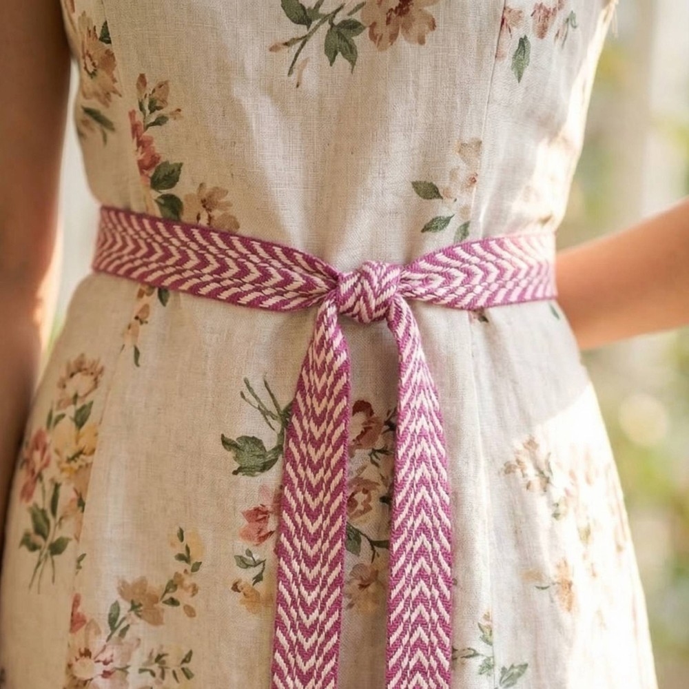 Chevron Stripe Pattern Braided Belt