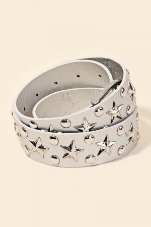 Metallic Stars Vegan Leather Belt