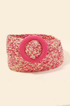 Hoop Buckle Wide Braided Belt