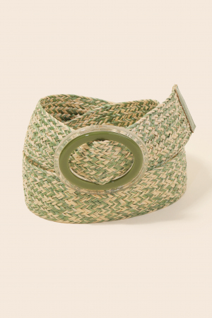 Hoop Buckle Wide Braided Belt