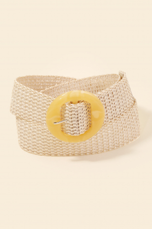 Acetate Buckle Elastic Braided Belt