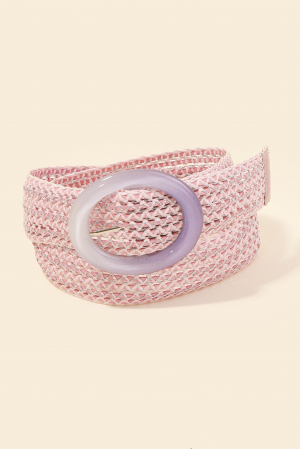 Intricate Mesh Braid Oval Hoop Buckle Belt