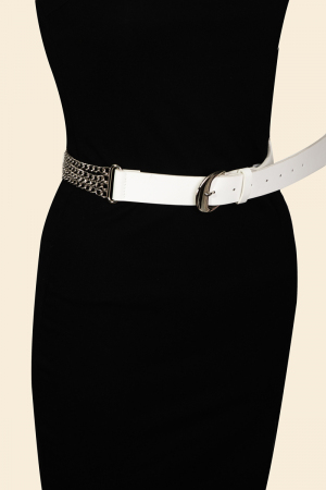 Half Chain Vegan Leather Belt