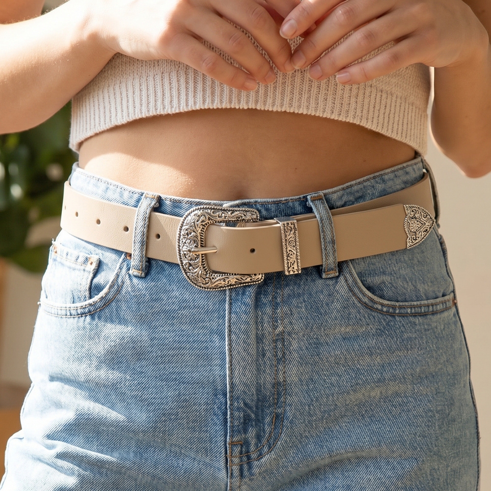 Western Triple Hardware Concho Grommet Belt