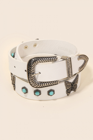 Butterfly Vegan Leather Belt