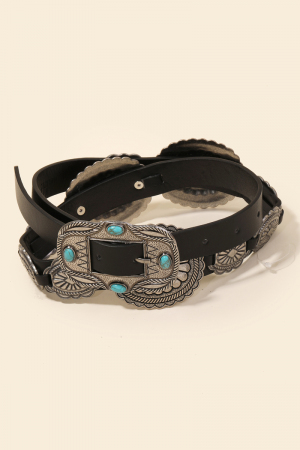 Faux Leather Western Concho Western Belt