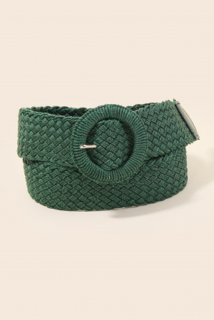 Monotone Hoop Buckle Braided Belt