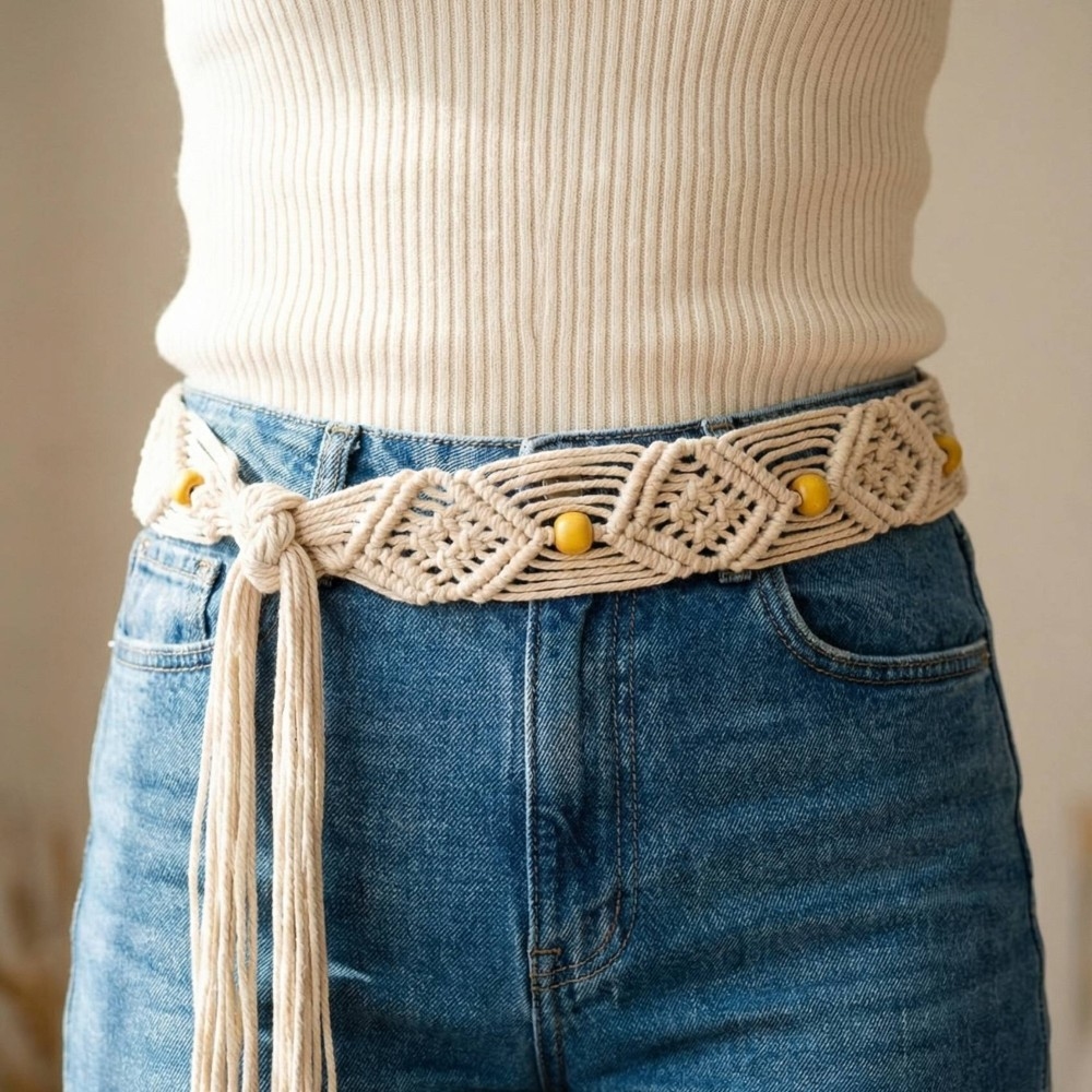 Boho Pattern Braided Belt