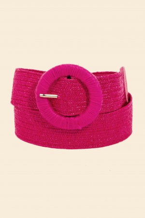 Round Buckle Braided Belt
