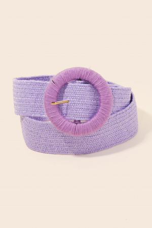 Round Buckle Braided Belt