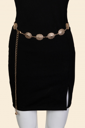 Ornate Oval Disc Chain Belt