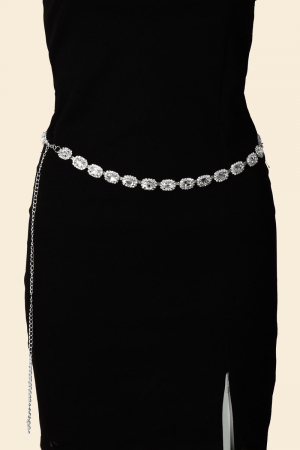 Rhinestone Halo Chain Belt