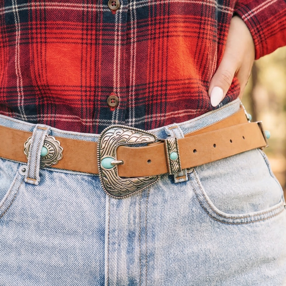 Floral Concho Disc Fashion Belt