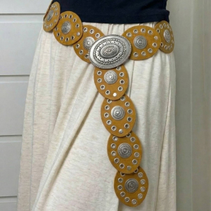 Large Ornate Western Oval Disc Belt