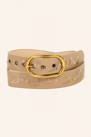 Stitch Pattern Vegan Leather Belt