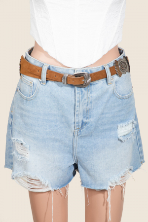 Flower Medallion Western Buckle Decor Belt