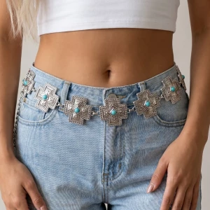 Thick Cross Chain Belt