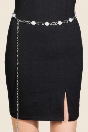 Pearl Charms Station Chain Belt