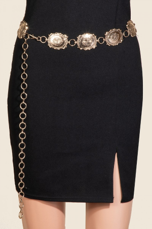 Almond Western Concho Chain Belt