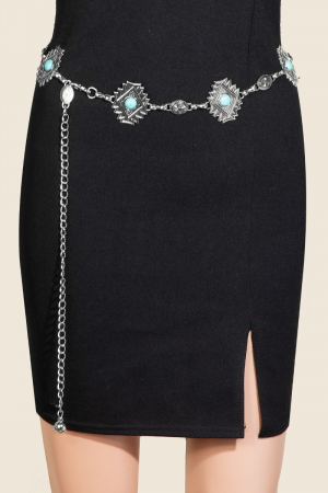 Diamond Shape Concho Chain Belt