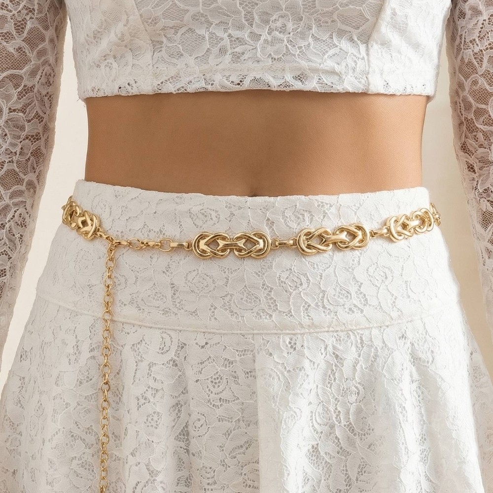 Intricate Metallic Chain Belt