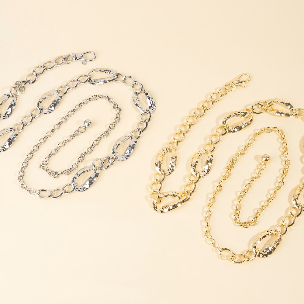 Warped Metallic Oval Chain Belt