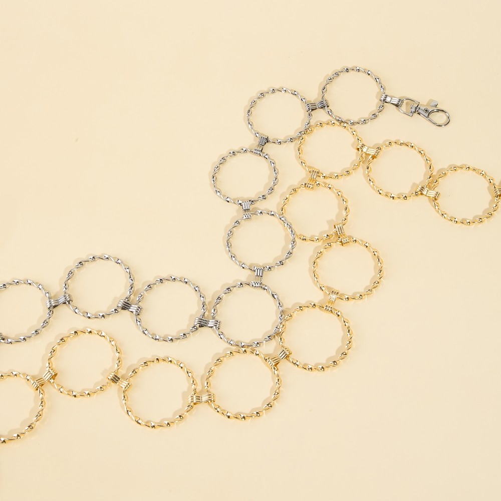 Metallic Braided Hoop Chain Belt