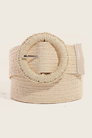 Braided Hoop Buckle Elastic Belt