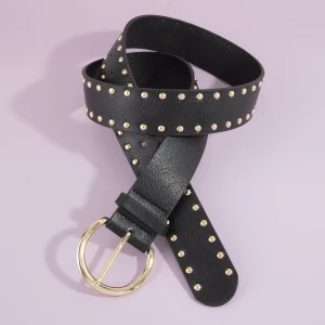 Wide Dome Studded Vegan Leather Belt