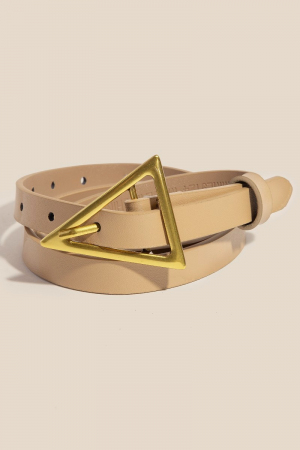 Triangle Buckle Leather Belt