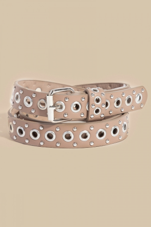 Studs And Grommet Vegan Leather Belt